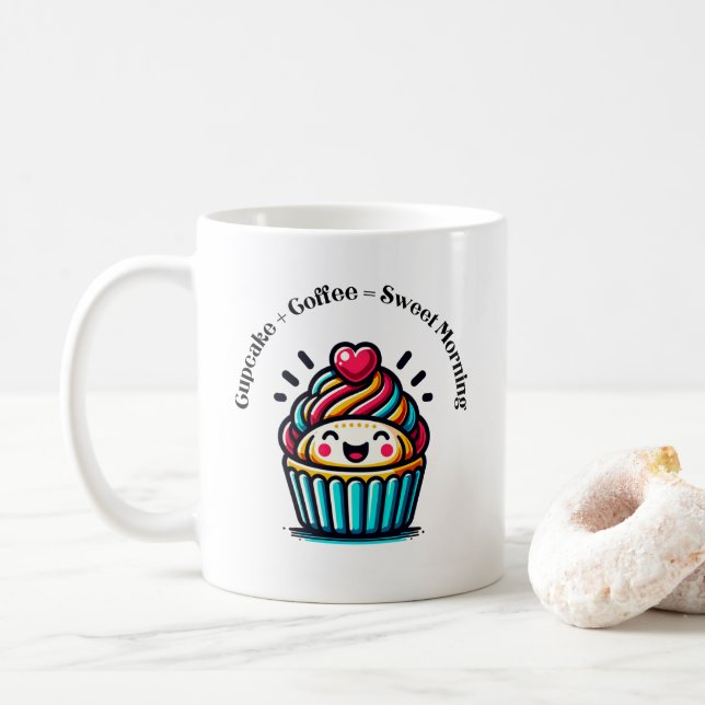 Cupcake + Coffee = Sweet Morning Mug (With Donut)