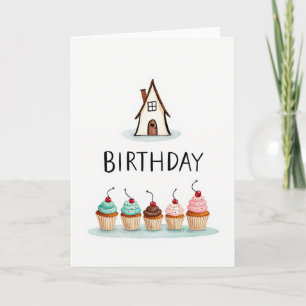 Cupcake Cottage Birthday Card