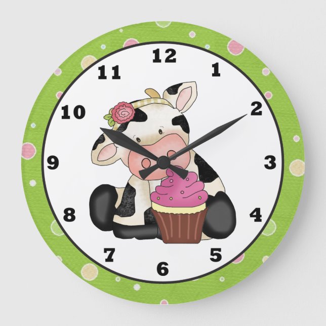 Cupcake Cow Clock (Front)