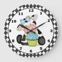 Cupcake Cow Clock