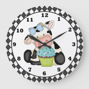 Cupcake Cow Clock