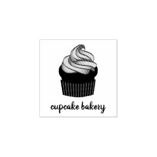 Cupcake Cream Bakery Rubber Stamp