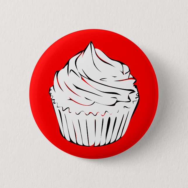 cupcake curls 6 cm round badge (Front)
