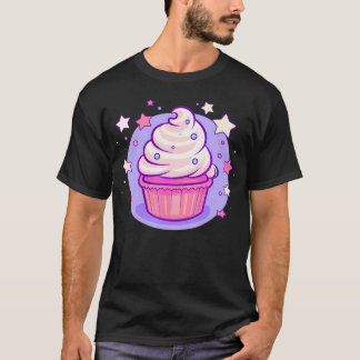 Cupcake Cute Pastel Kawaii Celestial Stars Baking  T-Shirt
