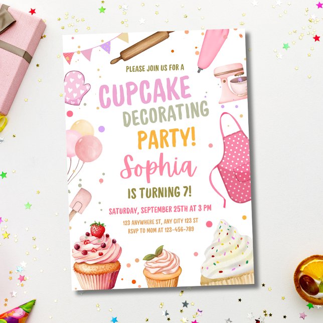 Cupcake Decorating Party Invite, Cooking Birthday  Invitation (Creator Uploaded)