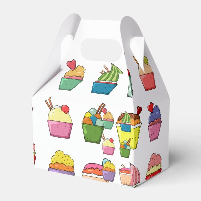 Cupcake  Design Party Favour Box (Front Side)