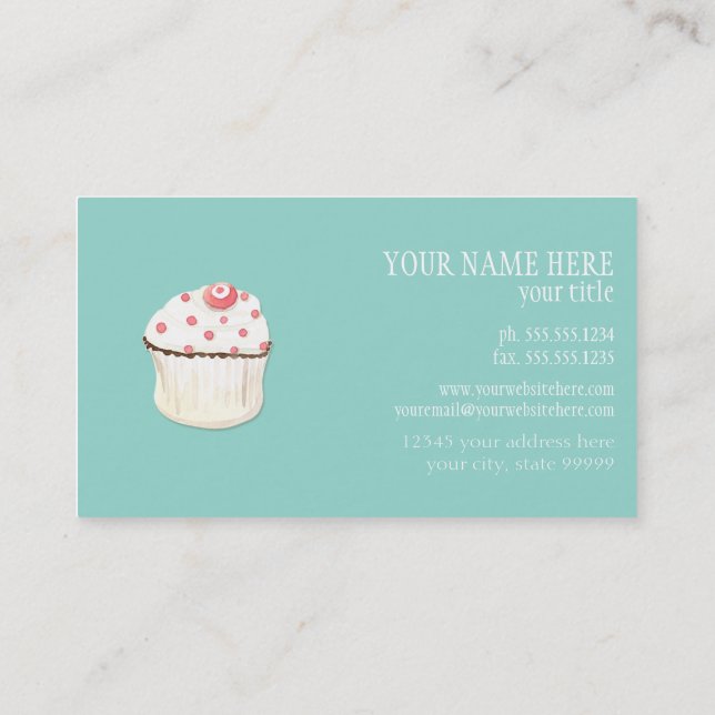 Cupcake Dessert Baking Bakery Business Package Card (Back)