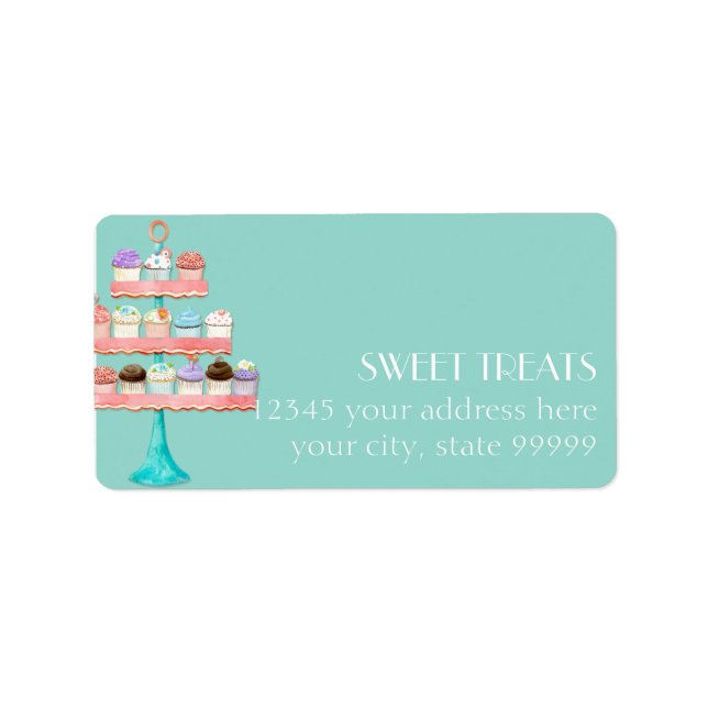 Cupcake Dessert Baking Bakery Business Package Label (Front)