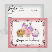 Cupcake Dessert Watercolor Recipe Bridal Shower