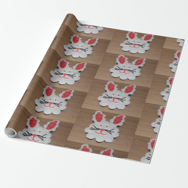 Cupcake Easter Rabbit Wrapping Paper (Unrolled)