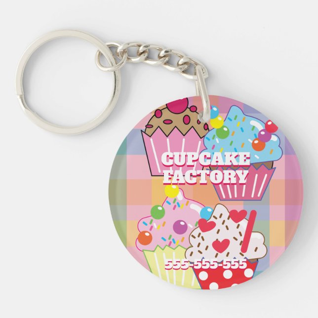 CUPCAKE FACTORY Menu Key Ring (Front)