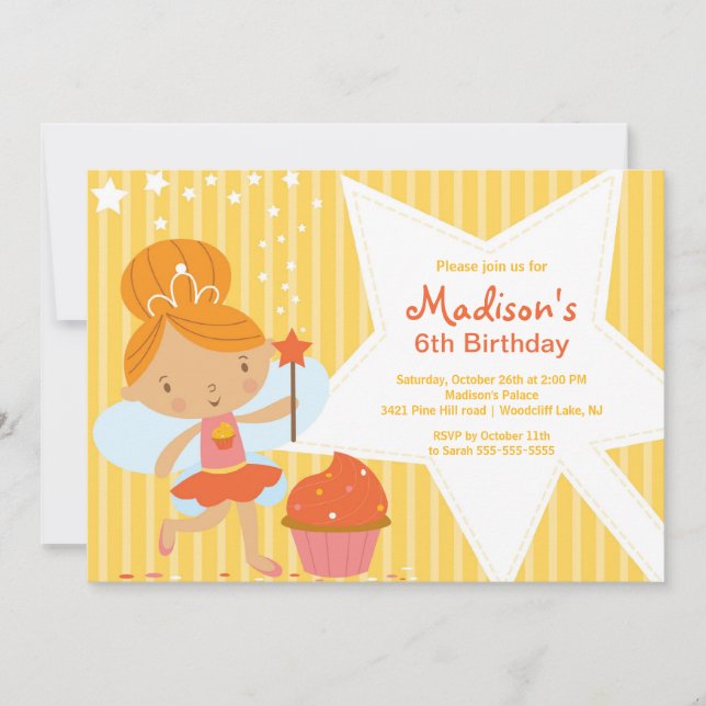 Cupcake Fairy  Birthday Party Invitation (Front)
