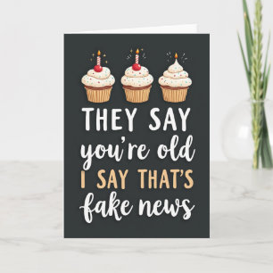 Cupcake Fake News Birthday Card