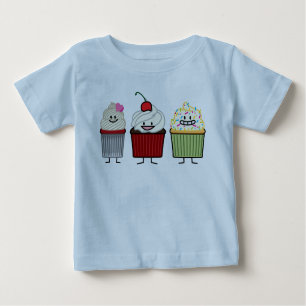 Cupcake family icing sprinkles cherry cakes heart baby T-Shirt