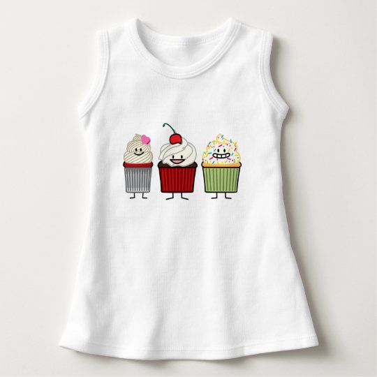 Cupcake family icing sprinkles cherry cakes heart dress