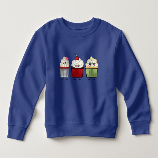 Cupcake family icing sprinkles cherry cakes heart sweatshirt