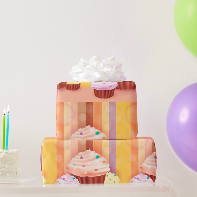 Cupcake Fantasy Colourful Sweet Treats  Wrapping Paper (Creator Uploaded)