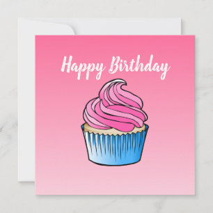 Cupcake Flat Greeting Birthday Card