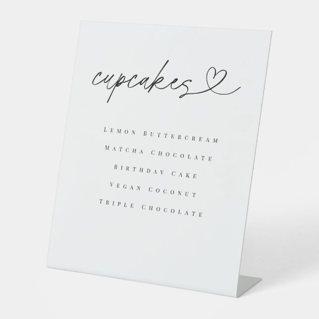 Cupcake Flavors Dessert Table Wedding Party Sign (Front)