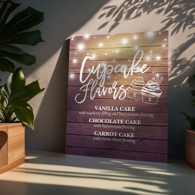 Cupcake Flavors Wedding sign Couple Mason Jar Wood (Creator Uploaded)