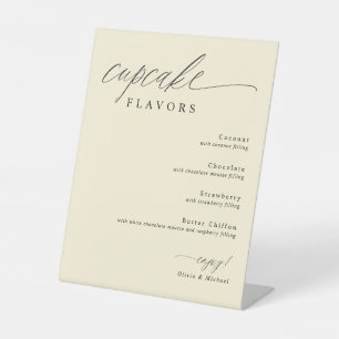 Cupcake Flavours Dessert Table Cream Wedding Pedestal Sign