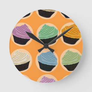 Cupcake Flavours Round Clock