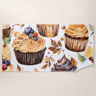 Cupcake Food art Beach Towel