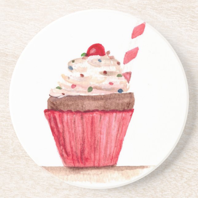 Cupcake food art coaster (Front)