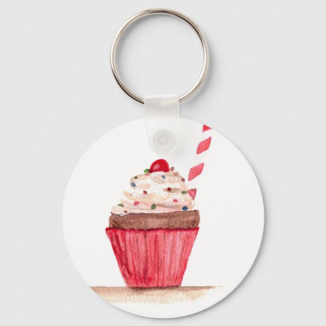 Cupcake food art key ring (Front)