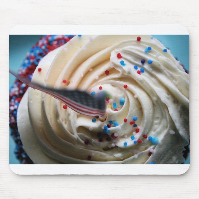 Cupcake frosting with an American flag Mouse Pad (Front)