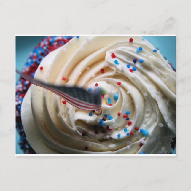 Cupcake frosting with an American flag Postcard (Front)