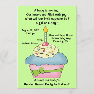 Cupcake Gender Reveal Invitation