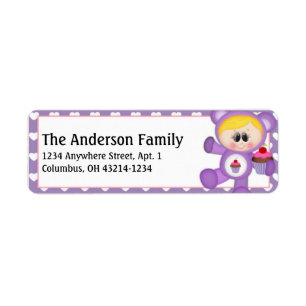 Cupcake Girl Care a Lot Kids Address Labels d2