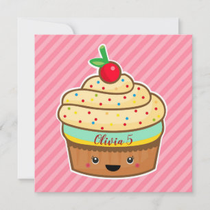 Cupcake greeting card with name
