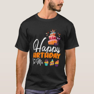 Cupcake Halloween Cat Birthday Cake Happy Birthday T-Shirt
