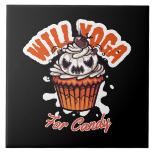 Cupcake Halloween idea for Moms Yoga Ceramic Tile