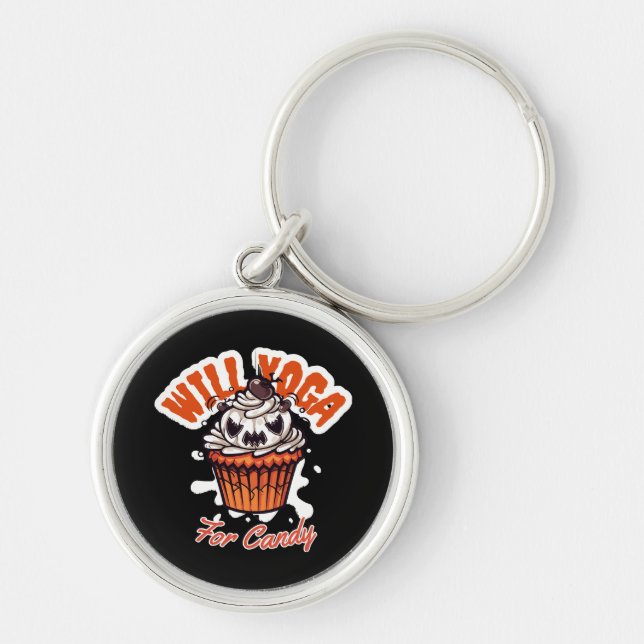 Cupcake Halloween idea for Moms Yoga Key Ring (Front)