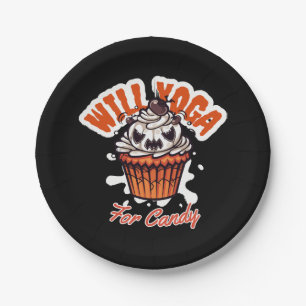 Cupcake Halloween idea for Moms Yoga Paper Plate