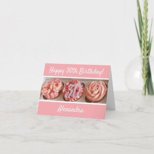 Cupcake Happy 30th Birthday Card