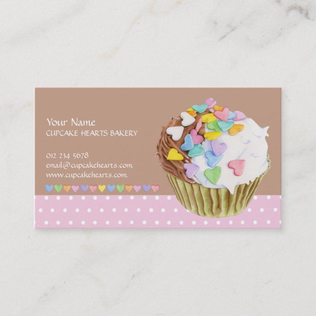 Cupcake Hearts Business Card (Front)