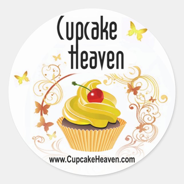 "Cupcake Heaven" - Confections Desserts Pastries Classic Round Sticker (Front)