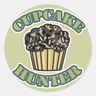 Cupcake Hunter Classic Round Sticker