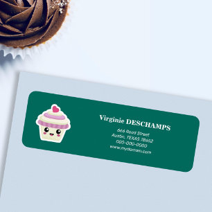 Cupcake Kawaii Return Address Label