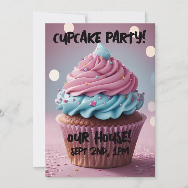 CUPCAKE KIDS PARTY CUSTOM Invitations (Front)