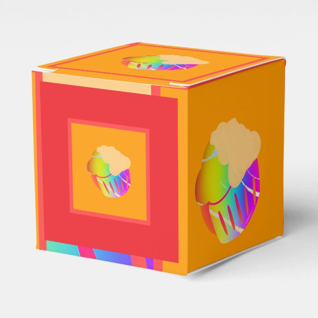 Cupcake Kids Party  Favour Box (Front Side)