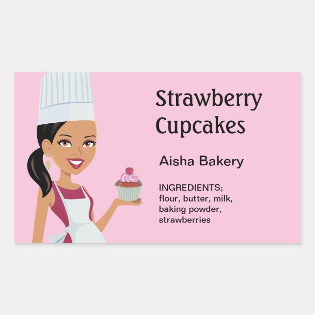Cupcake Label with Character Design #1 (Front)