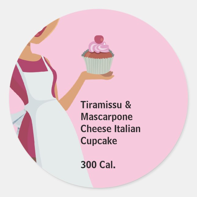 Cupcake Lady  Label Round (Front)