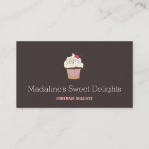Cupcake Logo Bakery Pastry Chef Catering II Business Card
