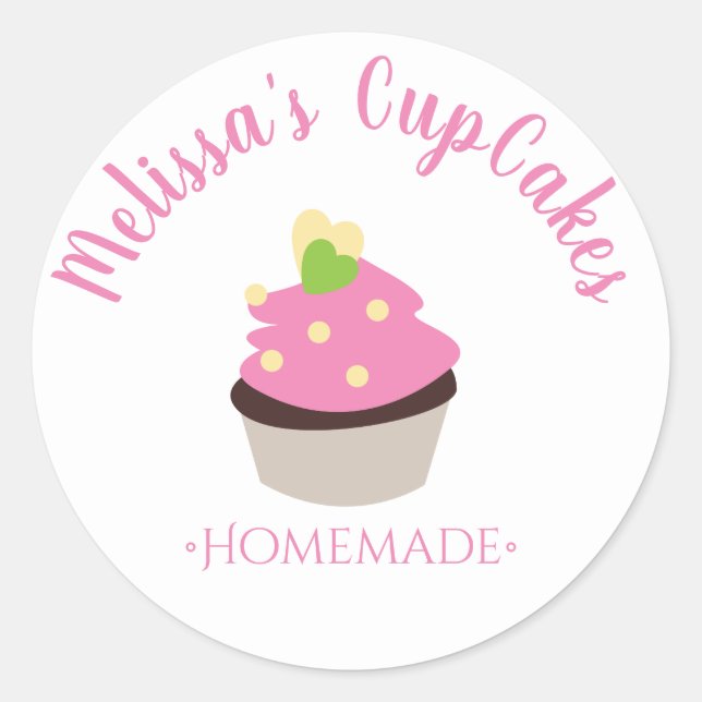 CupCake Logo Whisk Homemade Bakery Chalkboard Classic Round Sticker (Front)