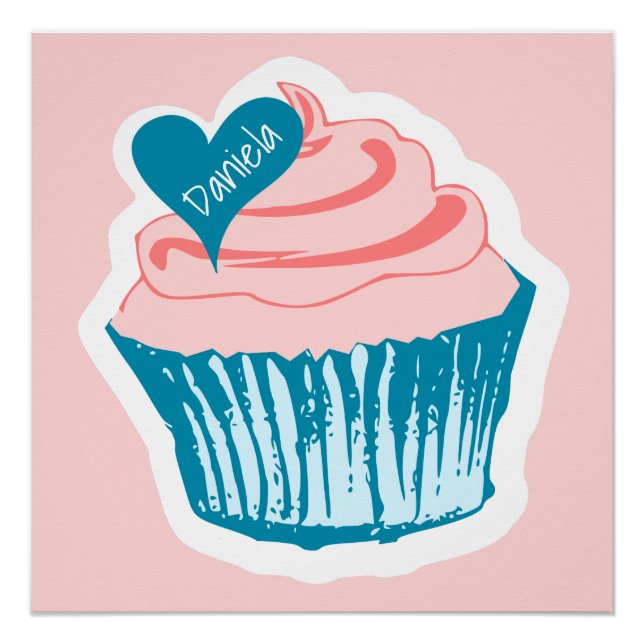 Cupcake Love custom name poster (Front)